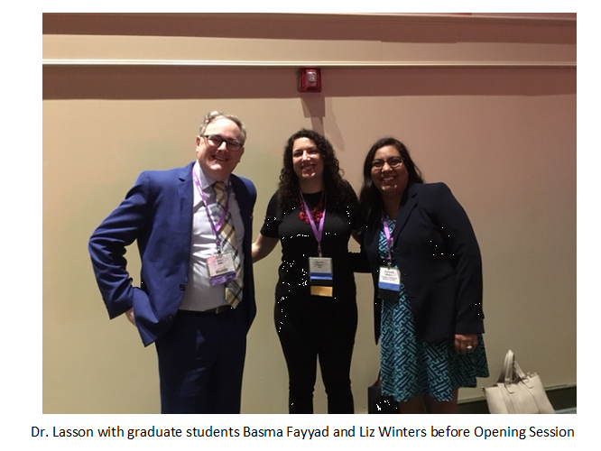 SOIP Conference | Picture of Dr. Lasson, UMBC Program Director, and two students, Basma Fayyad and Liz Winters
